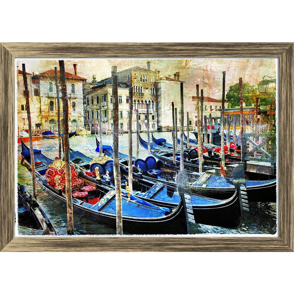 Pitaara Box Gondollas In Venice Canvas Painting Synthetic Frame-Paintings Synthetic Framing-PBART36207126AFF_FW_L-Image Code 5004250 Vishnu Image Folio Pvt Ltd, IC 5004250, Pitaara Box, Paintings Synthetic Framing, Places, Photography, gondollas, in, venice, canvas, painting, synthetic, frame, artistic, picture, art, italian, paint, oil, famous, old, landmark, building, ancient, town, venetian, artwork, retro, sunset, mediterranean, style, historical, gondolier, travel, italy, gondola, view, european, archi