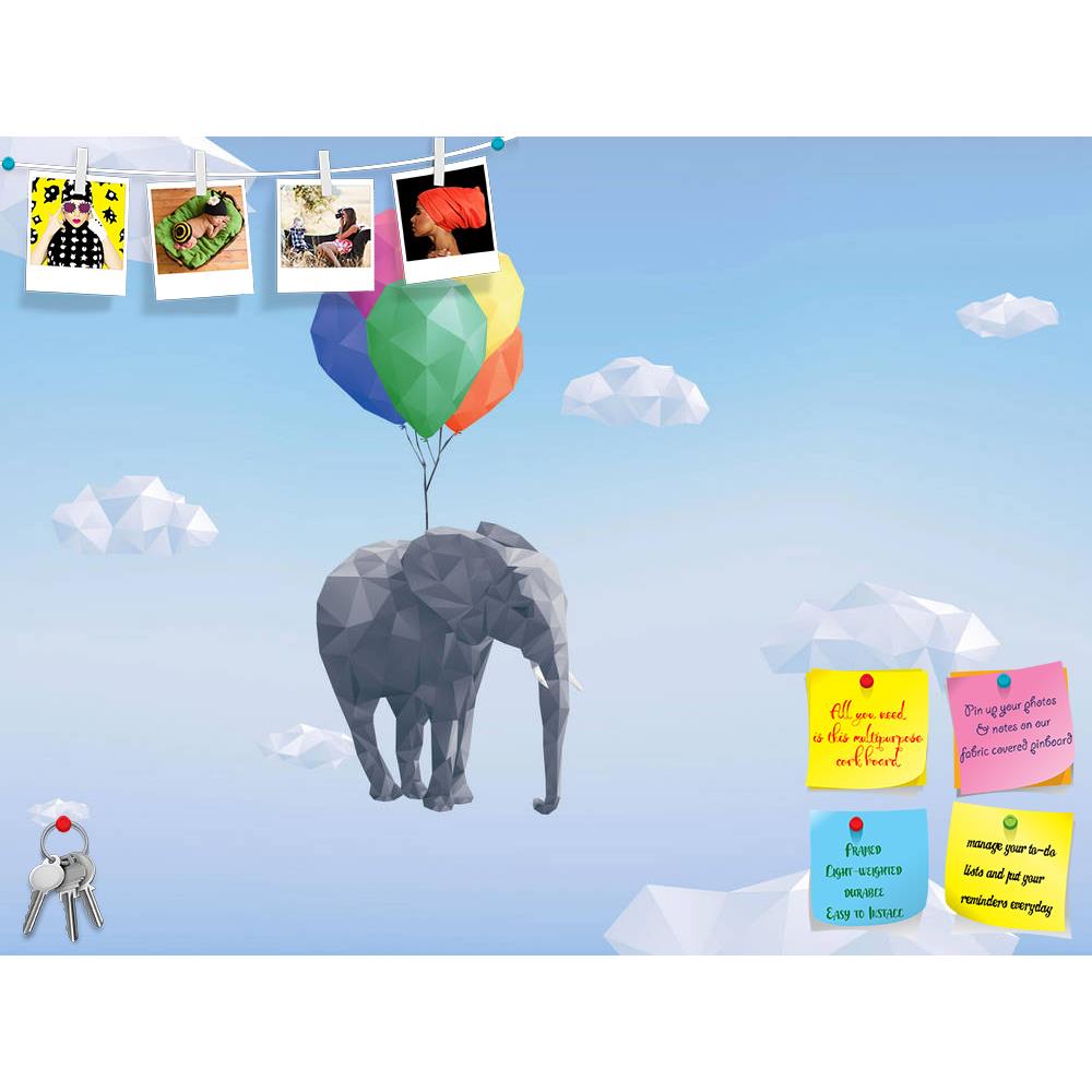 ArtzFolio Low Poly Elephant Printed Bulletin Board Notice Pin Board Soft Board | Frameless-Bulletin Boards Frameless-AZSAO36335559BLB_FL_L-Image Code 5004259 Vishnu Image Folio Pvt Ltd, IC 5004259, ArtzFolio, Bulletin Boards Frameless, Conceptual, Kids, Digital Art, low, poly, elephant, printed, bulletin, board, notice, pin, soft, frameless, attached, balloons, flying, through, cloudy, sky, polygon, graphic, surreal, clouds, fantasy, weight, air, concept, dream, colorful, animal, pin up board, push pin boar