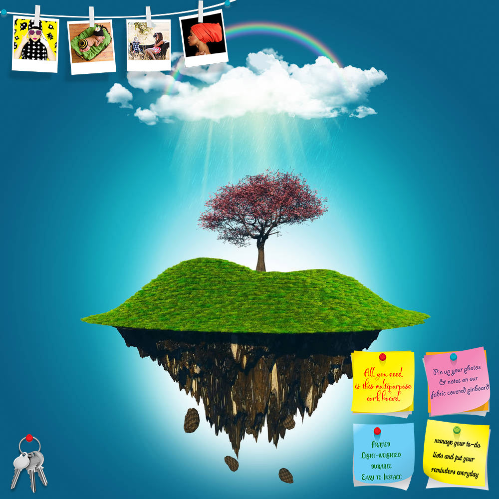 ArtzFolio Floating Island With A Cherry Tree Printed Bulletin Board Notice Pin Board Soft Board | Frameless-Bulletin Boards Frameless-AZSAO36503378BLB_FL_L-Image Code 5004274 Vishnu Image Folio Pvt Ltd, IC 5004274, ArtzFolio, Bulletin Boards Frameless, Conceptual, Fantasy, Digital Art, floating, island, with, a, cherry, tree, printed, bulletin, board, notice, pin, soft, frameless, 3d, render, under, rainbow, rain, cloud, planet, earth, trees, illustration, nature, clouds, sky, science, fiction, landscape, g