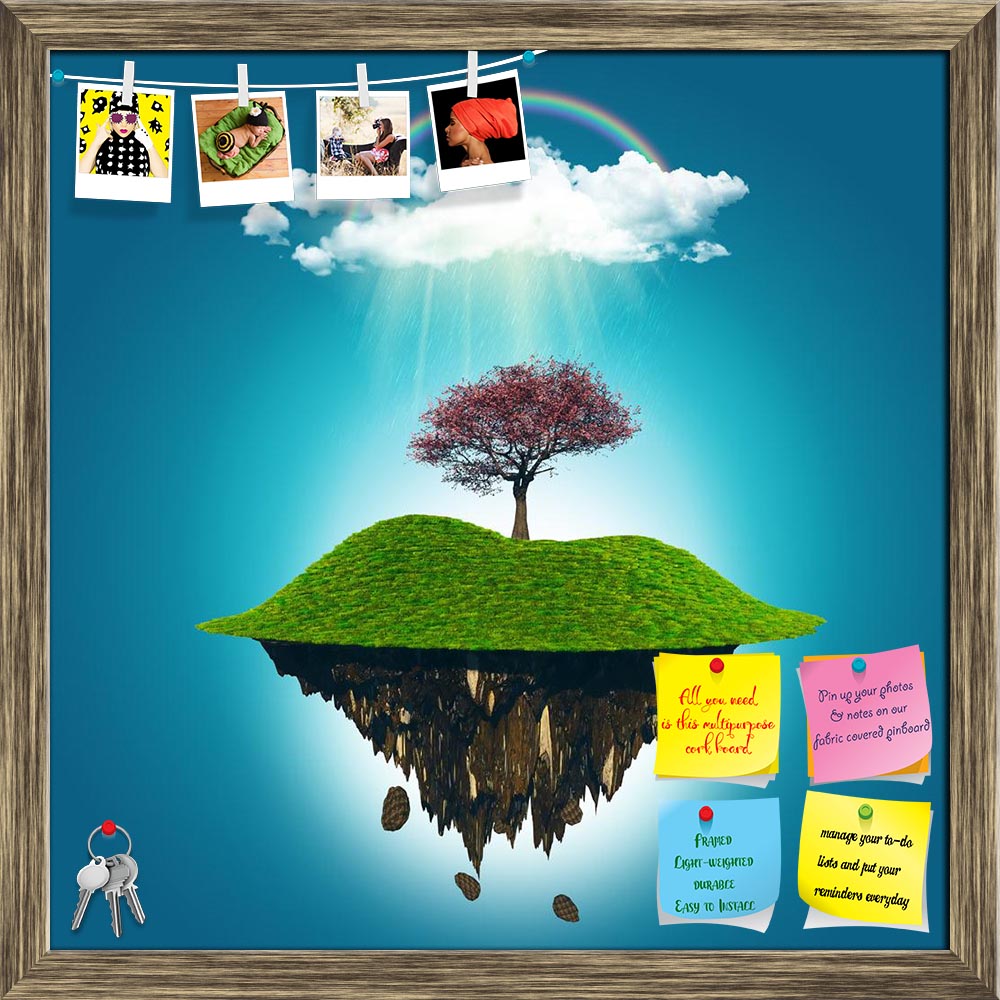 ArtzFolio Floating Island With A Cherry Tree Printed Bulletin Board Notice Pin Board Soft Board | Framed-Bulletin Boards Framed-AZSAO36503378BLB_FR_L-Image Code 5004274 Vishnu Image Folio Pvt Ltd, IC 5004274, ArtzFolio, Bulletin Boards Framed, Conceptual, Fantasy, Digital Art, floating, island, with, a, cherry, tree, printed, bulletin, board, notice, pin, soft, framed, 3d, render, under, rainbow, rain, cloud, planet, earth, trees, illustration, nature, clouds, sky, science, fiction, landscape, globe, summer