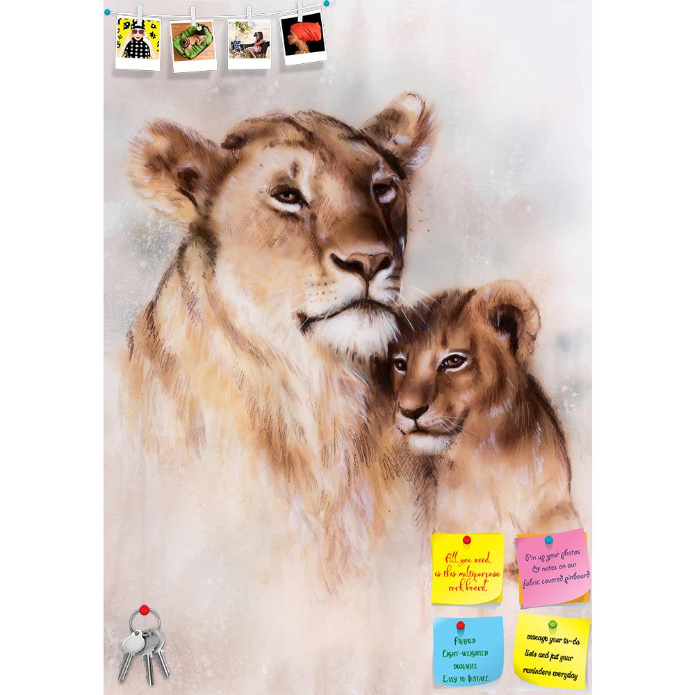 ArtzFolio Lion Mother & Her Baby Cub Printed Bulletin Board Notice Pin Board Soft Board | Frameless-Bulletin Boards Frameless-AZSAO36550565BLB_FL_L-Image Code 5004283 Vishnu Image Folio Pvt Ltd, IC 5004283, ArtzFolio, Bulletin Boards Frameless, Animals, Fine Art Reprint, lion, mother, her, baby, cub, printed, bulletin, board, notice, pin, soft, frameless, a, beautiful, airbrush, painting, loving, art, artist, artwork, picture, color, colorful, multicolored, medium, canvas, airbrushing, portrait, lions, lion
