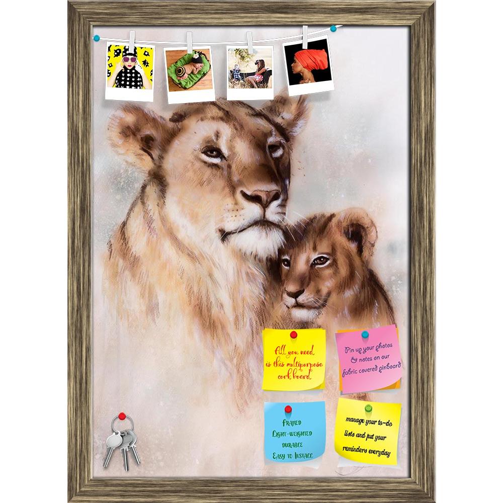 ArtzFolio Lion Mother & Her Baby Cub Printed Bulletin Board Notice Pin Board Soft Board | Framed-Bulletin Boards Framed-AZSAO36550565BLB_FR_L-Image Code 5004283 Vishnu Image Folio Pvt Ltd, IC 5004283, ArtzFolio, Bulletin Boards Framed, Animals, Fine Art Reprint, lion, mother, her, baby, cub, printed, bulletin, board, notice, pin, soft, framed, a, beautiful, airbrush, painting, loving, art, artist, artwork, picture, color, colorful, multicolored, medium, canvas, airbrushing, portrait, lions, lioness, cute, m