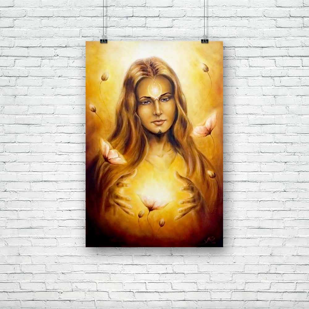 Spring Fairy Goddess Unframed Paper Poster-Paper Posters Unframed-POS_UN-IC 5004285 IC 5004285, Art and Paintings, Botanical, Fantasy, Floral, Flowers, Illustrations, Inspirational, Motivation, Motivational, Nature, Paintings, Religion, Religious, Scenic, Seasons, Spiritual, spring, fairy, goddess, unframed, paper, poster, oil, painting, art, artist, artwork, background, blonde, canvas, color, colorful, creative, dream, dreamy, earth, energy, fable, tale, female, feminine, flow, gaya, guarding, hair, healin