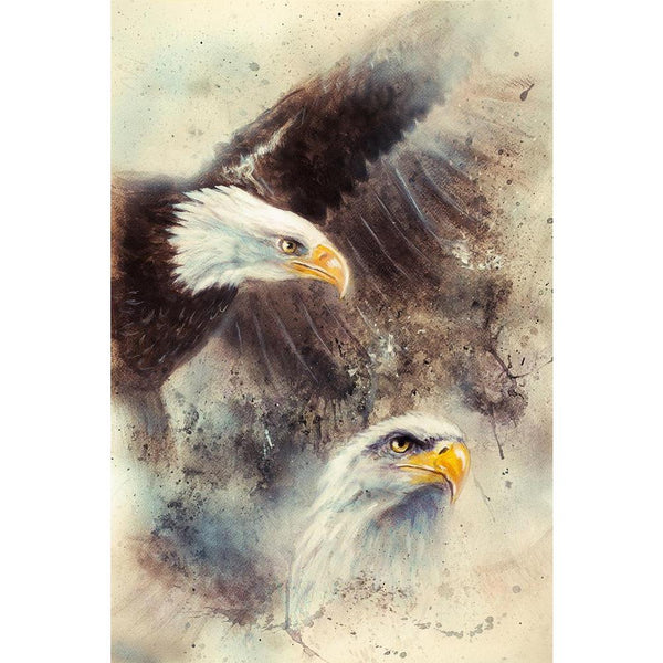Two Eagles D2 Unframed Paper Poster-Paper Posters Unframed-POS_UN-IC 5004294 IC 5004294, Abstract Expressionism, Abstracts, American, Animals, Art and Paintings, Birds, Black, Black and White, Drawing, Illustrations, Paintings, Semi Abstract, two, eagles, d2, unframed, paper, wall, poster, abstract, airbrush, airbrushing, amazing, animal, art, artist, artwork, beaks, beautiful, beauty, big, blurry, brave, canvas, color, colorful, concentrated, detailed, eagle, fascinating, feathers, flight, freedom, giant, 