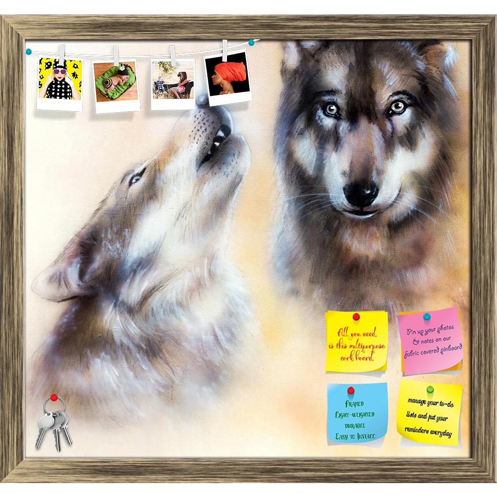 ArtzFolio Pair Of Wolves Printed Bulletin Board Notice Pin Board Soft Board | Framed-Bulletin Boards Framed-AZSAO36659186BLB_FR_L-Image Code 5004298 Vishnu Image Folio Pvt Ltd, IC 5004298, ArtzFolio, Bulletin Boards Framed, Animals, Fine Art Reprint, pair, of, wolves, printed, bulletin, board, notice, pin, soft, framed, wolf, werewolf, hill, hand, drawn, primitive, isolated, stone, painted, natural, green, western, earthy, primal, rock, brown, rocky, line, night, male, soul-mate, mountainside, twilight, lov