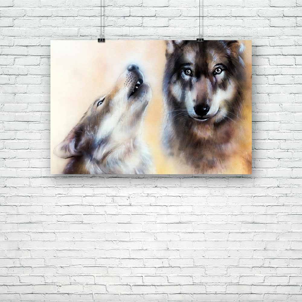 Pair Of Wolves Unframed Paper Poster-Paper Posters Unframed-POS_UN-IC 5004298 IC 5004298, Ancient, Art and Paintings, Hand Drawn, Historical, Illustrations, Landscapes, Love, Marble and Stone, Medieval, Mountains, Nature, Paintings, Romance, Scenic, Vintage, Watercolour, pair, of, wolves, unframed, paper, poster, wolf, blue, brown, chilling, dark, earthy, female, gray, green, grey, hand, drawn, painted, hill, howl, howling, illustration, ink, isolated, landscape, line, lover, male, mate, midnight, mountains
