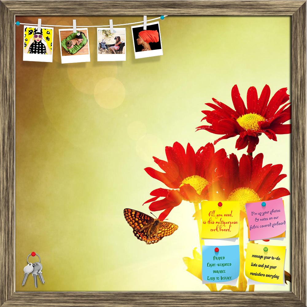 ArtzFolio Red Flowers & Butterfly Under Bright Sunny Sky Printed Bulletin Board Notice Pin Board Soft Board | Framed-Bulletin Boards Framed-AZSAO36807122BLB_FR_L-Image Code 5004304 Vishnu Image Folio Pvt Ltd, IC 5004304, ArtzFolio, Bulletin Boards Framed, Floral, Photography, red, flowers, butterfly, under, bright, sunny, sky, printed, bulletin, board, notice, pin, soft, framed, spring, season, background, blue, sunlight, copy-space, copy, warm, natural, grow, vibrant, green, vivid, sunrise, day, flower, se