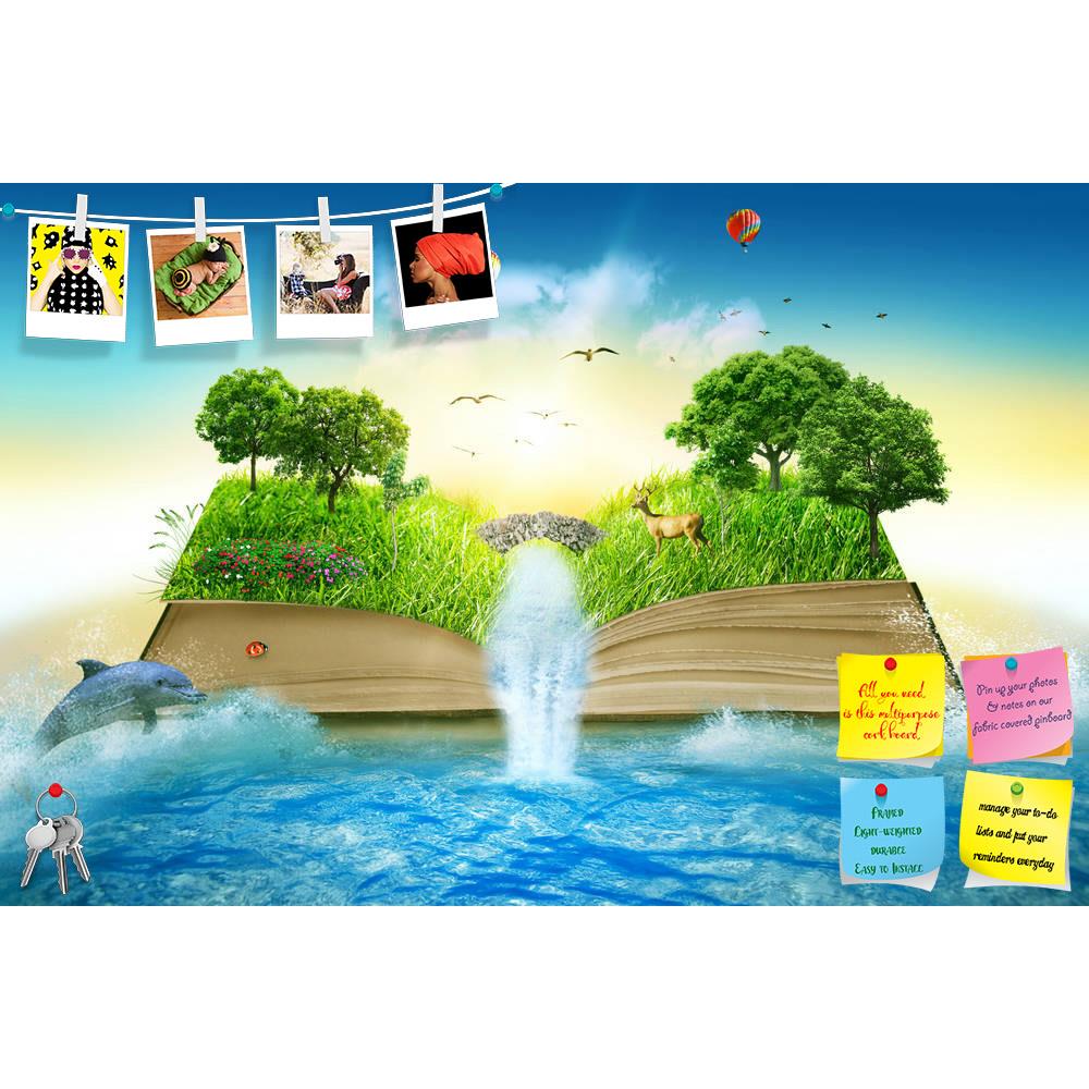 ArtzFolio Magic Book Covered With Grass Trees & Waterfall Printed Bulletin Board Notice Pin Board Soft Board | Frameless-Bulletin Boards Frameless-AZSAO36816956BLB_FL_L-Image Code 5004305 Vishnu Image Folio Pvt Ltd, IC 5004305, ArtzFolio, Bulletin Boards Frameless, Fantasy, Kids, Landscapes, Digital Art, magic, book, covered, with, grass, trees, waterfall, printed, bulletin, board, notice, pin, soft, frameless, illustration, opened, surround, ocean, world, imaginary, view, tree, life, concept, original, bea