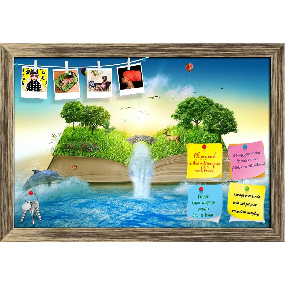 ArtzFolio Magic Book Covered With Grass Trees & Waterfall Printed Bulletin Board Notice Pin Board Soft Board | Framed-Bulletin Boards Framed-AZSAO36816956BLB_FR_L-Image Code 5004305 Vishnu Image Folio Pvt Ltd, IC 5004305, ArtzFolio, Bulletin Boards Framed, Fantasy, Kids, Landscapes, Digital Art, magic, book, covered, with, grass, trees, waterfall, printed, bulletin, board, notice, pin, soft, framed, illustration, opened, surround, ocean, world, imaginary, view, tree, life, concept, original, beautiful, scre