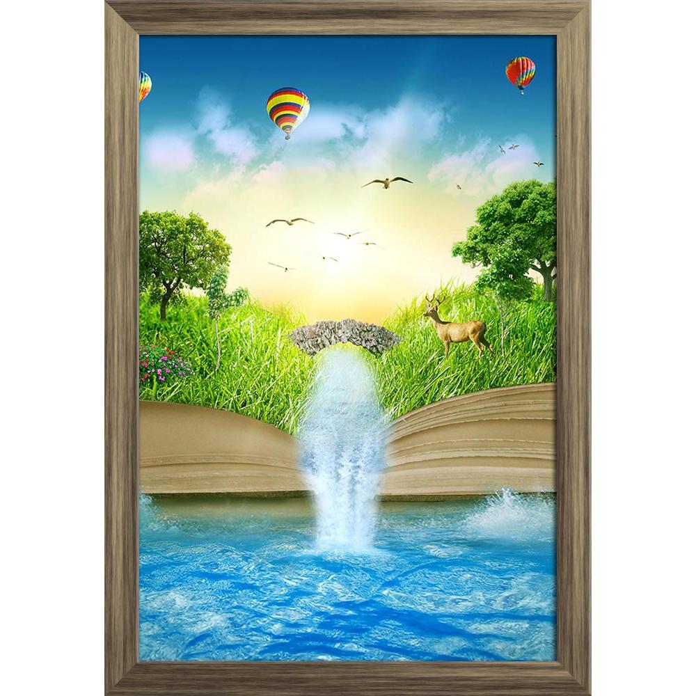 ArtzFolio Magic Book Covered With Grass Trees & Waterfall Paper Poster Frame | Top Acrylic Glass-Paper Posters Framed-AZART36816956POS_FR_L-Image Code 5004305 Vishnu Image Folio Pvt Ltd, IC 5004305, ArtzFolio, Paper Posters Framed, Fantasy, Kids, Landscapes, Digital Art, magic, book, covered, with, grass, trees, waterfall, paper, poster, frame, top, acrylic, glass, illustration, opened, surround, ocean, world, imaginary, view, tree, life, concept, original, beautiful, screen, saver, open, dreamland, island,