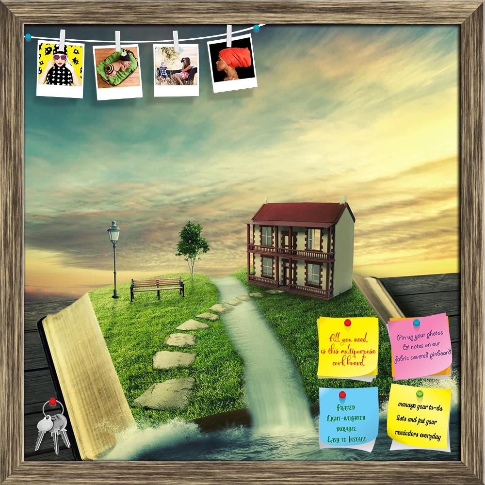 ArtzFolio Magic Book With Family Home, Covered With Grass Printed Bulletin Board Notice Pin Board Soft Board | Framed-Bulletin Boards Framed-AZSAO36816958BLB_FR_L-Image Code 5004306 Vishnu Image Folio Pvt Ltd, IC 5004306, ArtzFolio, Bulletin Boards Framed, Fantasy, Kids, Landscapes, Digital Art, magic, book, with, family, home, covered, grass, printed, bulletin, board, notice, pin, soft, framed, illustration, opened, tree, stoned, way, woody, floor, world, imaginary, view, life, right, real, estate, concept