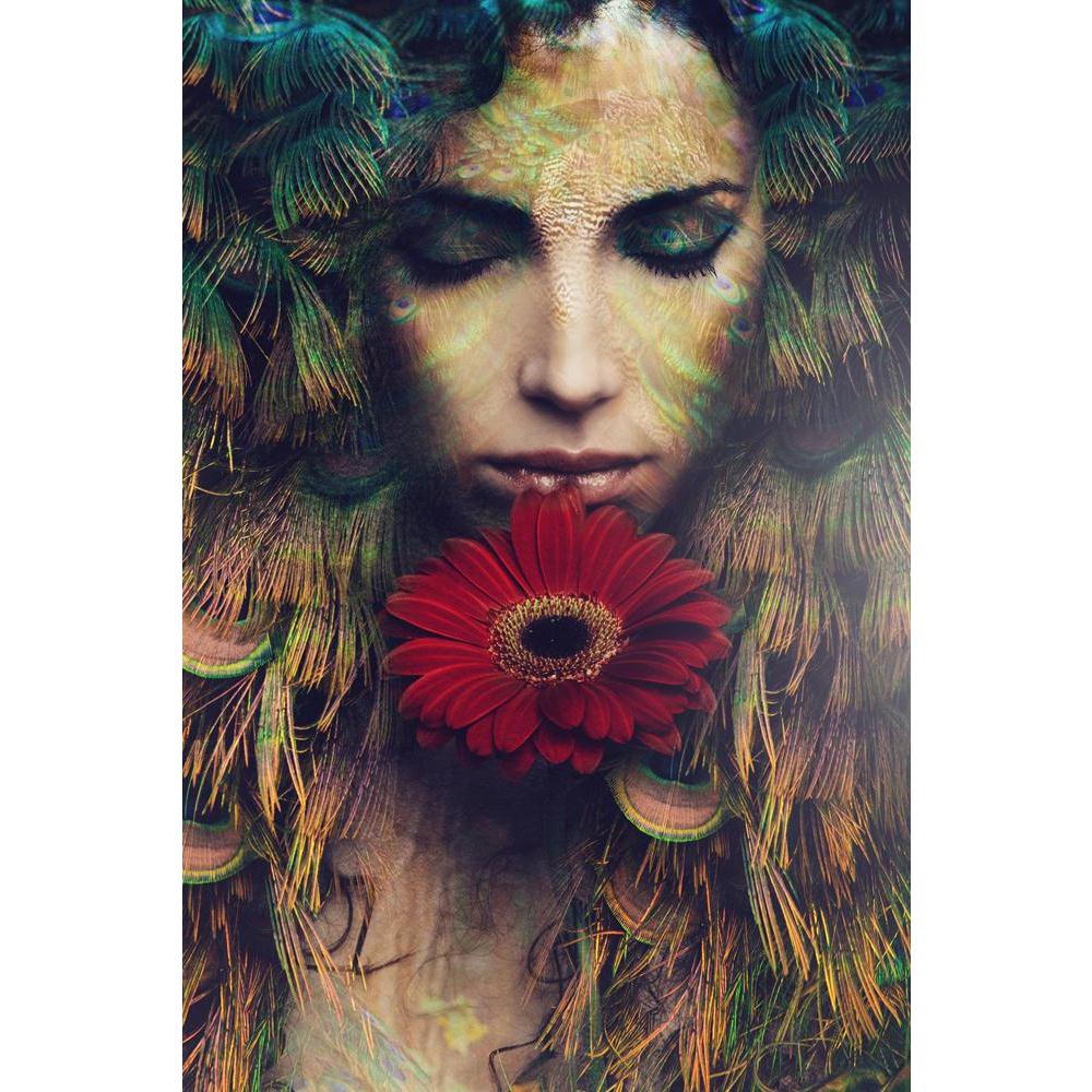 Beautiful Woman Portrait With Flower Canvas Painting Synthetic Frame-Paintings MDF Framing-AFF_FR-IC 5004312 IC 5004312, Art and Paintings, Botanical, Fantasy, Floral, Flowers, Individuals, Nature, Portraits, Religion, Religious, Signs, Signs and Symbols, beautiful, woman, portrait, with, flower, canvas, painting, synthetic, frame, goddess, art, mystic, mystical, mysterious, magical, artistic, beauty, blue, color, composite, design, dream, eyes, closed, face, fairy, feathers, female, girl, gold, golden, gre