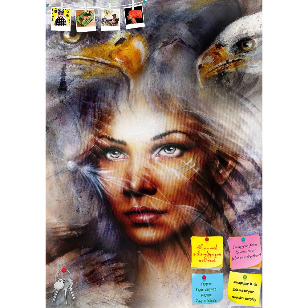 ArtzFolio Woman With A Flying Eagle Printed Bulletin Board Notice Pin Board Soft Board | Frameless-Bulletin Boards Frameless-AZSAO36962782BLB_FL_L-Image Code 5004322 Vishnu Image Folio Pvt Ltd, IC 5004322, ArtzFolio, Bulletin Boards Frameless, Fantasy, Fine Art Reprint, woman, with, a, flying, eagle, printed, bulletin, board, notice, pin, soft, frameless, beautiful, painting, collage, artist, color, face, wings, girl, bird, young, portrait, beauty, background, hair, tattoo, nature, feather, female, fashion,