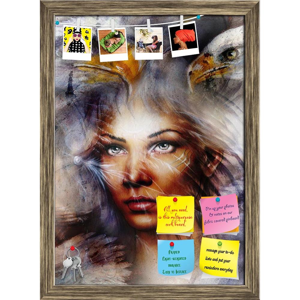 ArtzFolio Woman With A Flying Eagle Printed Bulletin Board Notice Pin Board Soft Board | Framed-Bulletin Boards Framed-AZSAO36962782BLB_FR_L-Image Code 5004322 Vishnu Image Folio Pvt Ltd, IC 5004322, ArtzFolio, Bulletin Boards Framed, Fantasy, Fine Art Reprint, woman, with, a, flying, eagle, printed, bulletin, board, notice, pin, soft, framed, beautiful, painting, collage, artist, color, face, wings, girl, bird, young, portrait, beauty, background, hair, tattoo, nature, feather, female, fashion, freedom, el