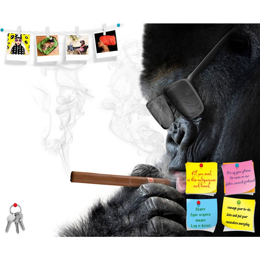 ArtzFolio Badass Gorilla Printed Bulletin Board Notice Pin Board Soft Board | Frameless-Bulletin Boards Frameless-AZSAO36968744BLB_FL_L-Image Code 5004323 Vishnu Image Folio Pvt Ltd, IC 5004323, ArtzFolio, Bulletin Boards Frameless, Animals, Conceptual, Kids, Photography, badass, gorilla, printed, bulletin, board, notice, pin, soft, frameless, cool, sunglasses, smoking, cuban, cigar, like, boss, pin up board, push pin board, extra large cork board, big pin board, notice board, small bulletin board, cork boa