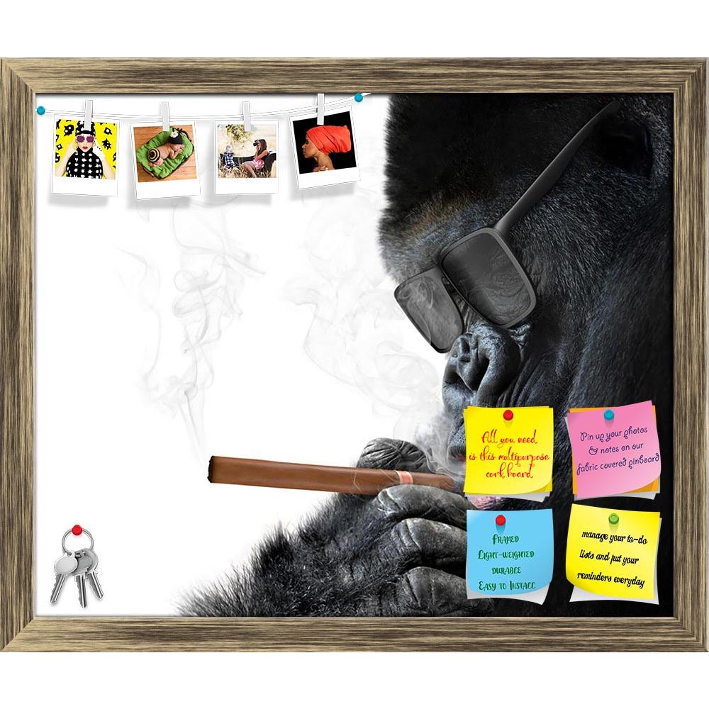 ArtzFolio Badass Gorilla Printed Bulletin Board Notice Pin Board Soft Board | Framed-Bulletin Boards Framed-AZSAO36968744BLB_FR_L-Image Code 5004323 Vishnu Image Folio Pvt Ltd, IC 5004323, ArtzFolio, Bulletin Boards Framed, Animals, Conceptual, Kids, Photography, badass, gorilla, printed, bulletin, board, notice, pin, soft, framed, cool, sunglasses, smoking, cuban, cigar, like, boss, pin up board, push pin board, extra large cork board, big pin board, notice board, small bulletin board, cork board, wall not