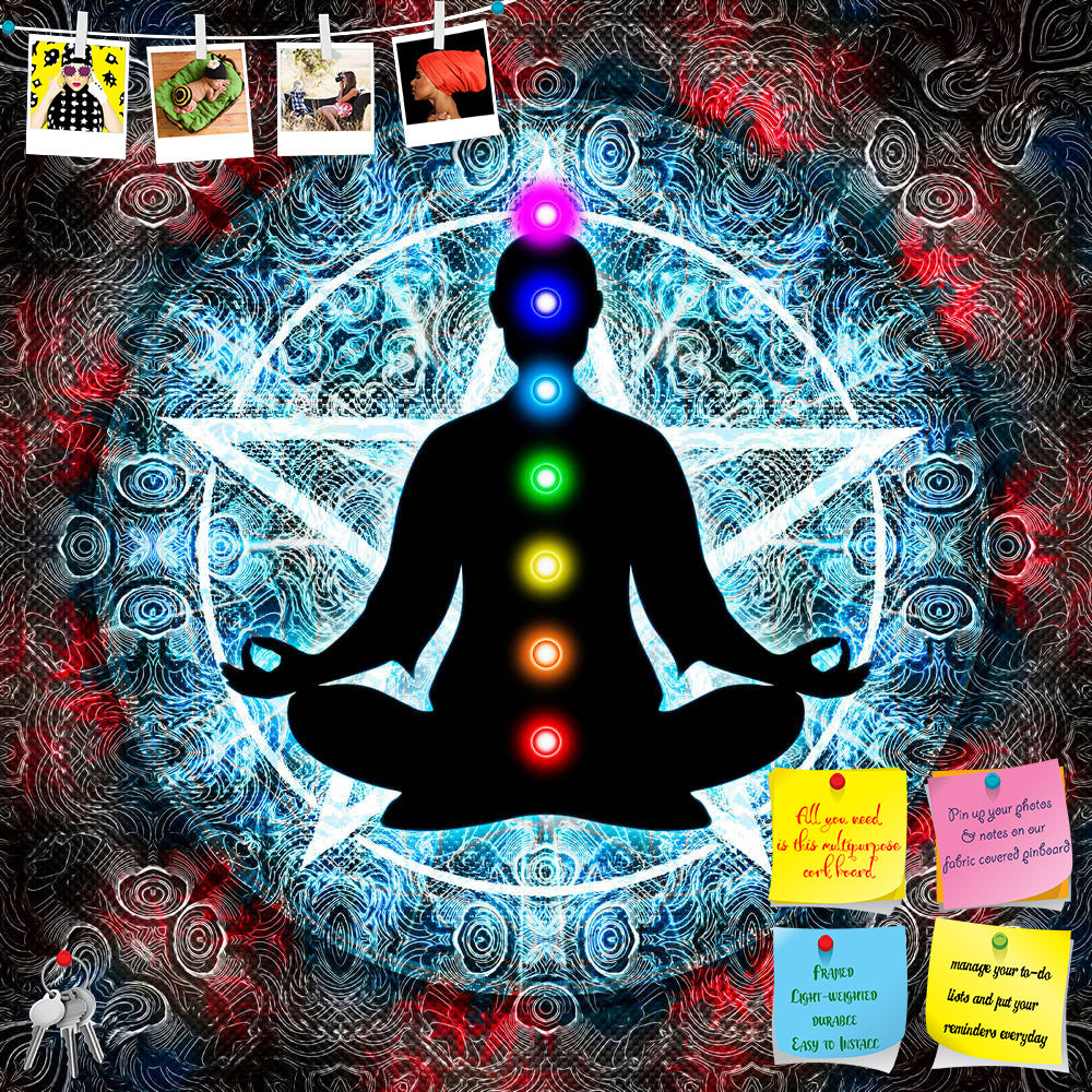 ArtzFolio In Meditation With Chakras Printed Bulletin Board Notice Pin Board Soft Board | Frameless-Bulletin Boards Frameless-AZSAO36974292BLB_FL_L-Image Code 5004327 Vishnu Image Folio Pvt Ltd, IC 5004327, ArtzFolio, Bulletin Boards Frameless, Religious, Traditional, Digital Art, in, meditation, with, chakras, printed, bulletin, board, notice, pin, soft, frameless, pin up board, push pin board, extra large cork board, big pin board, notice board, small bulletin board, cork board, wall notice board, giant c