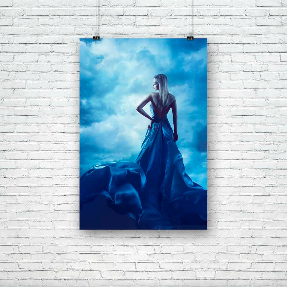 Woman In Evening Dress Unframed Paper Poster-Paper Posters Unframed-POS_UN-IC 5004339 IC 5004339, Fantasy, Fashion, Individuals, People, Portraits, Wedding, woman, in, evening, dress, unframed, paper, poster, girl, back, beautiful, beauty, blowing, blue, bride, chic, cloth, clouds, creative, dark, dynamic, elegant, fabric, female, flow, flowing, flutter, flying, full, glamour, gown, hair, lady, long, luxury, model, motion, moving, night, portrait, posing, romantic, silk, sky, style, textile, vogue, waving, 