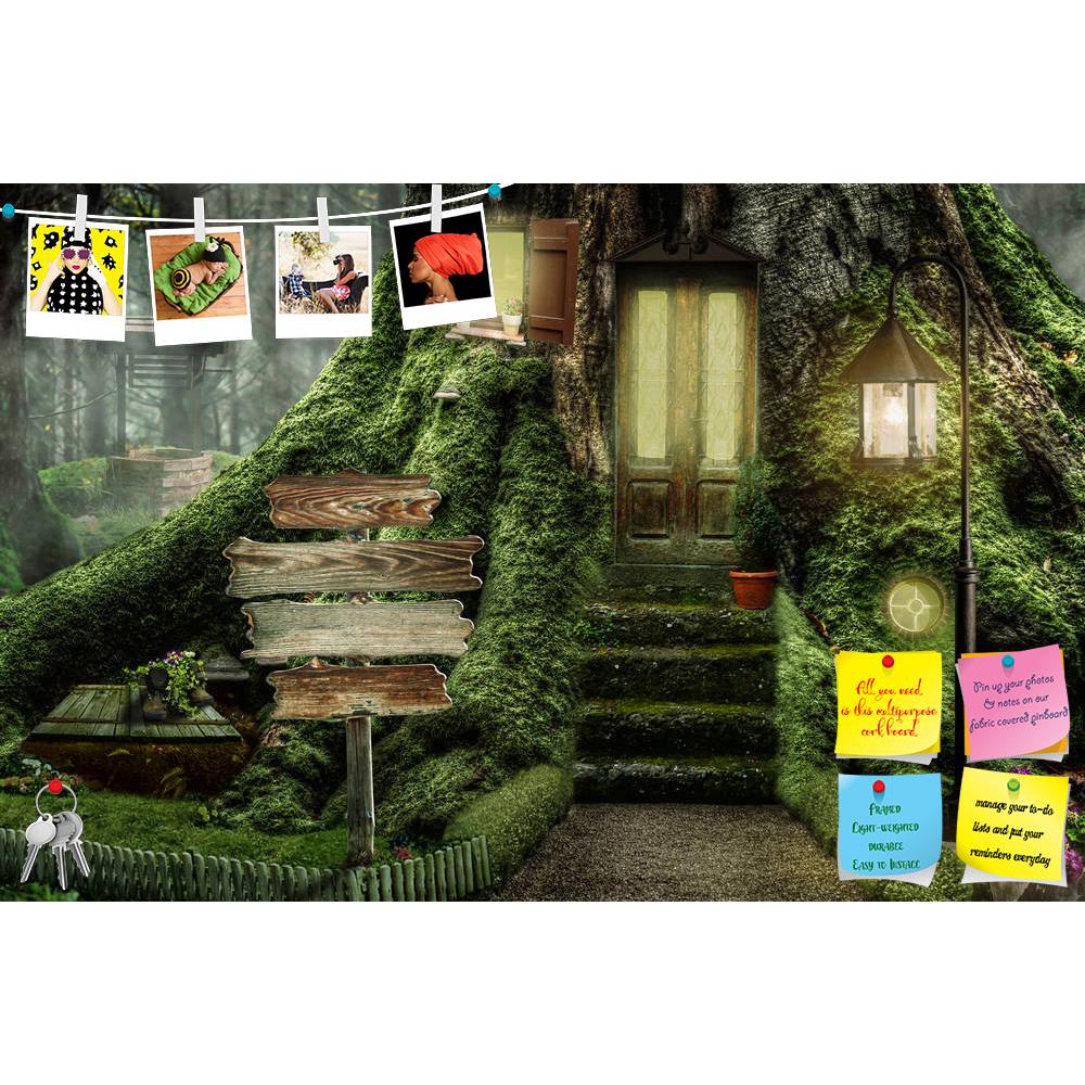 ArtzFolio Fairy House D2 Printed Bulletin Board Notice Pin Board Soft Board | Frameless-Bulletin Boards Frameless-AZSAO37210244BLB_FL_L-Image Code 5004345 Vishnu Image Folio Pvt Ltd, IC 5004345, ArtzFolio, Bulletin Boards Frameless, Fantasy, Digital Art, fairy, house, d2, printed, bulletin, board, notice, pin, soft, frameless, series, stump, fictional, illustration, situation, form, collage, photos, forest, trees, door, window, lighting, lights, stairs, moss, well, roots, tale, fabulous, night, blank, pilla