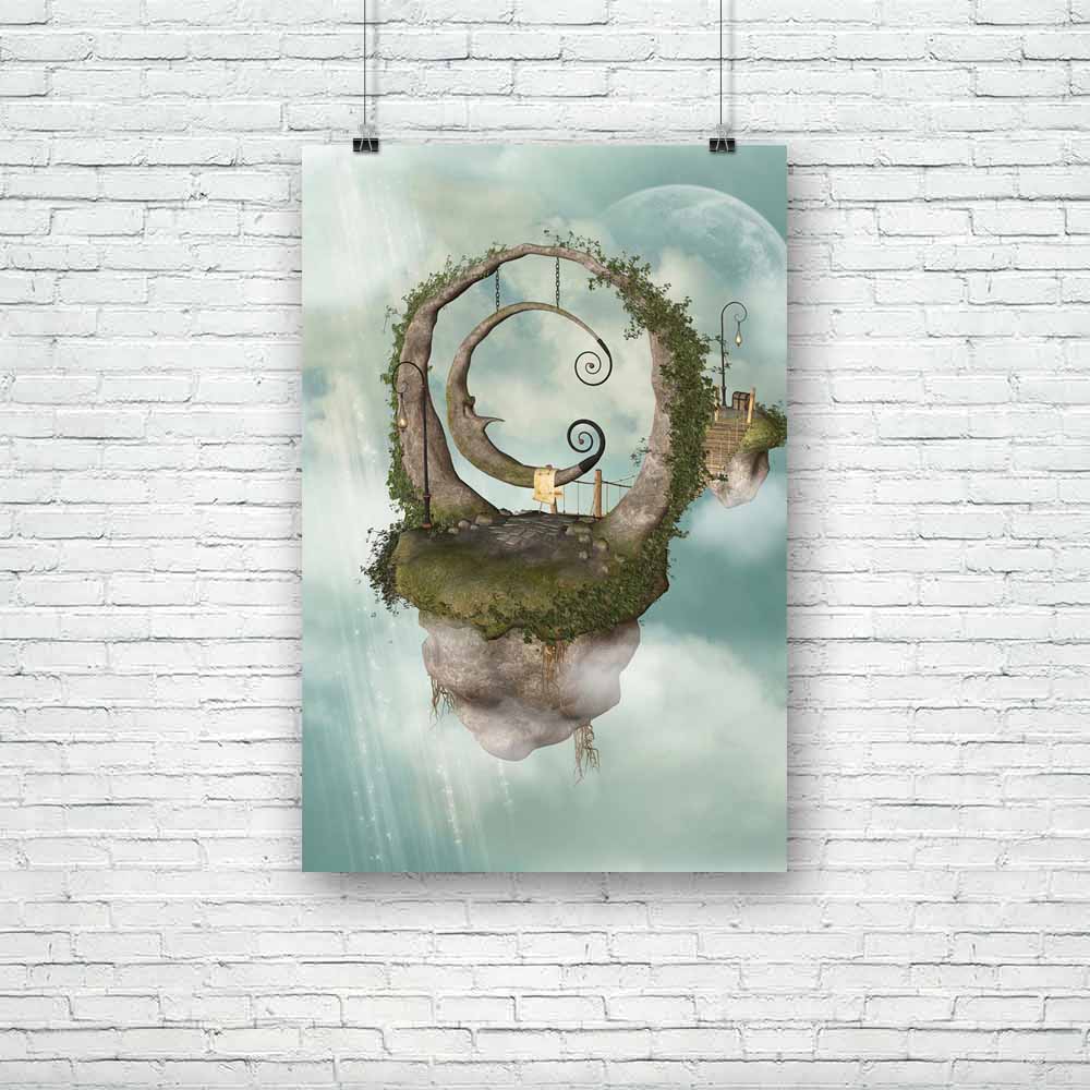 Fantasy Landscape With Floating Island In The Sky D1 Unframed Paper Poster-Paper Posters Unframed-POS_UN-IC 5004357 IC 5004357, Art and Paintings, Baby, Books, Botanical, Children, Digital, Digital Art, Fantasy, Floral, Flowers, Graphic, Kids, Landscapes, Nature, Scenic, Stars, landscape, with, floating, island, in, the, sky, d1, unframed, paper, poster, amazing, angel, art, backdrops, background, beautiful, bridge, charming, cloud, dream, elf, enchanting, fae, fairy, fairytale, lamp, light, magic, manipula