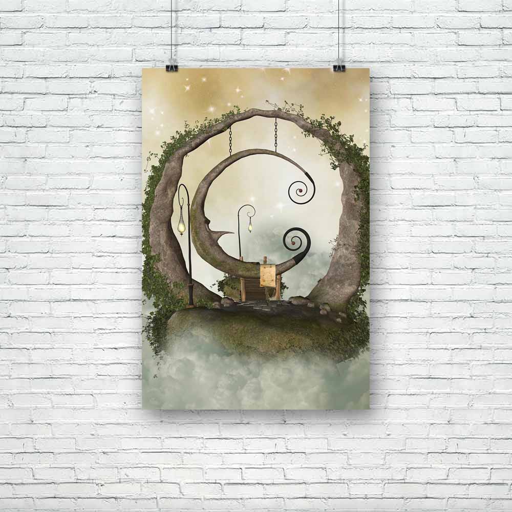 Fantasy Landscape With Floating Island In The Sky D2 Unframed Paper Poster-Paper Posters Unframed-POS_UN-IC 5004358 IC 5004358, Art and Paintings, Baby, Books, Botanical, Children, Digital, Digital Art, Fantasy, Floral, Flowers, Graphic, Kids, Landscapes, Nature, Scenic, Stars, landscape, with, floating, island, in, the, sky, d2, unframed, paper, poster, amazing, angel, art, backdrops, background, beautiful, bridge, charming, cloud, dream, elf, enchanting, fae, fairy, fairytale, lamp, light, magic, manipula