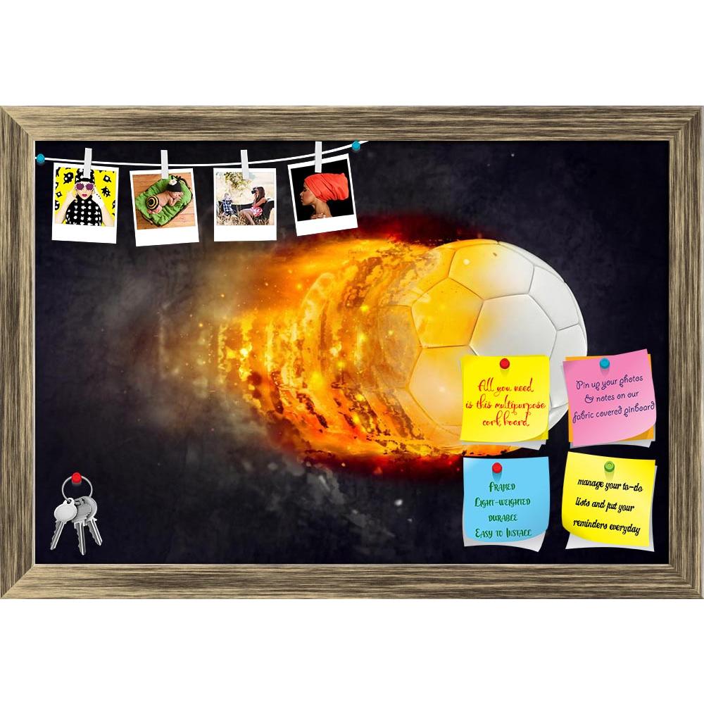 ArtzFolio Soccer Ball Burning In Flames Printed Bulletin Board Notice Pin Board Soft Board | Framed-Bulletin Boards Framed-AZSAO37362410BLB_FR_L-Image Code 5004364 Vishnu Image Folio Pvt Ltd, IC 5004364, ArtzFolio, Bulletin Boards Framed, Sports, Digital Art, soccer, ball, burning, in, flames, printed, bulletin, board, notice, pin, soft, framed, speed, football, sport, game, score, fire, abstract, black, smoke, heat, flame, goal, burn, burnt, fast, light, win, penalty, championship, flammable, concept, stad