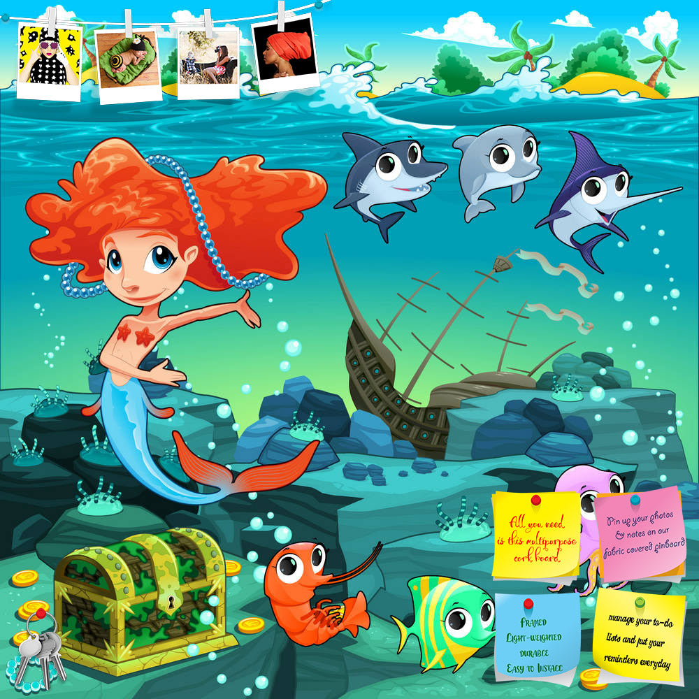 ArtzFolio Mermaid With Funny Animals Printed Bulletin Board Notice Pin Board Soft Board | Frameless-Bulletin Boards Frameless-AZSAO37369171BLB_FL_L-Image Code 5004365 Vishnu Image Folio Pvt Ltd, IC 5004365, ArtzFolio, Bulletin Boards Frameless, Kids, Digital Art, mermaid, with, funny, animals, printed, bulletin, board, notice, pin, soft, frameless, sea, floor, cartoon, pin up board, push pin board, extra large cork board, big pin board, notice board, small bulletin board, cork board, wall notice board, gian