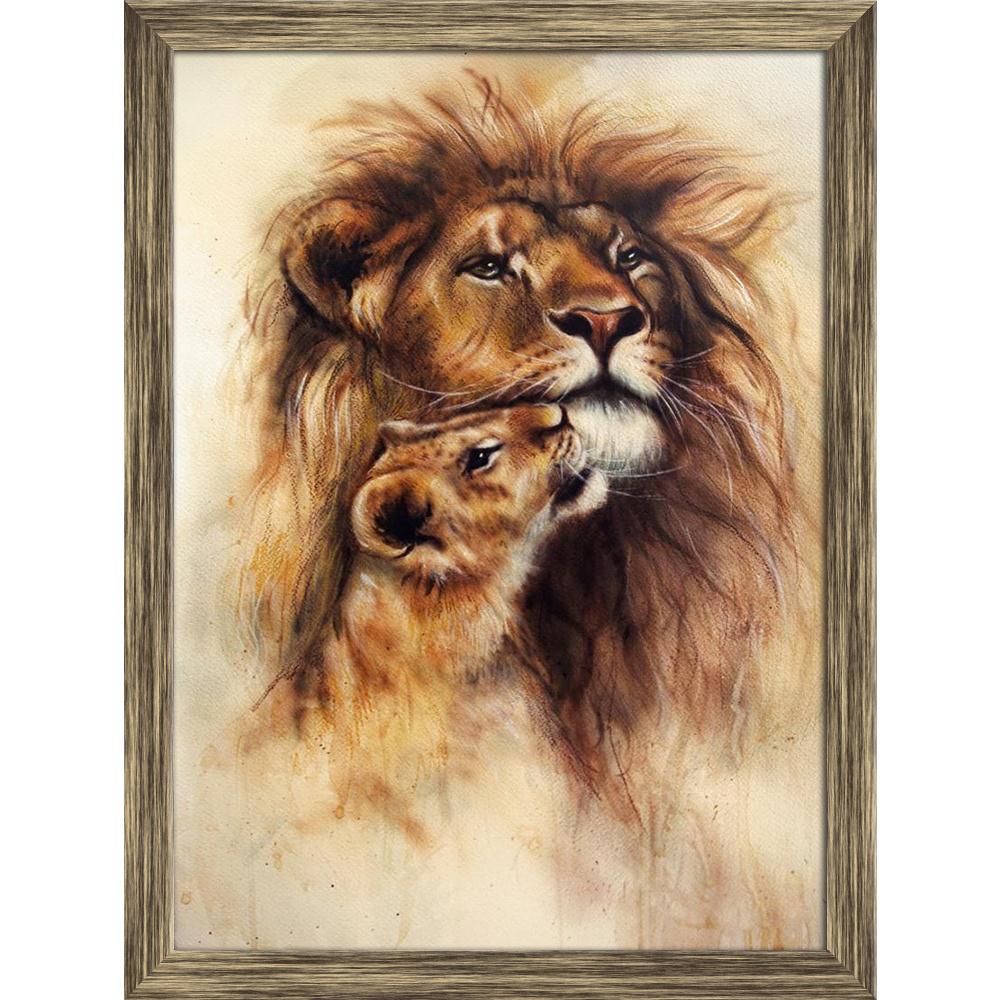 Pitaara Box Lion & Her Baby Cub Canvas Painting Synthetic Frame-Paintings Synthetic Framing-PBART37435019AFF_FW_L-Image Code 5004377 Vishnu Image Folio Pvt Ltd, IC 5004377, Pitaara Box, Paintings Synthetic Framing, Animals, Fine Art Reprint, lion, her, baby, cub, canvas, painting, synthetic, frame, a, beautiful, loving, airbrush, airbrushing, animal, art, artist, artwork, background, blurry, carnivorous, color, colorful, cute, dedicated, detailed, duo, expression, feline, fur, golden, isolated, king, leo, l
