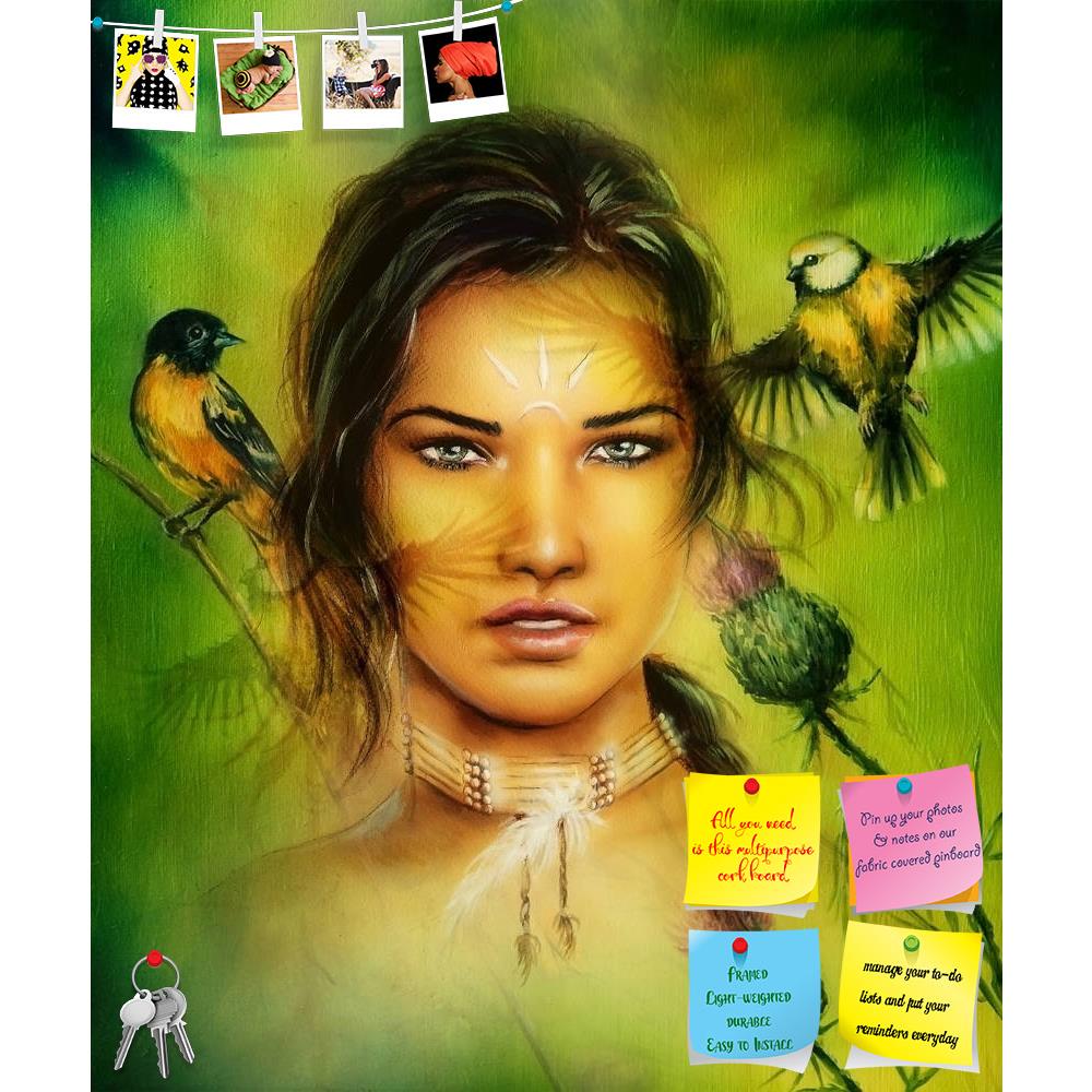 ArtzFolio Young Indian Woman Wearing A Big Feather Printed Bulletin Board Notice Pin Board Soft Board | Frameless-Bulletin Boards Frameless-AZSAO37435213BLB_FL_L-Image Code 5004379 Vishnu Image Folio Pvt Ltd, IC 5004379, ArtzFolio, Bulletin Boards Frameless, Fantasy, Fine Art Reprint, young, indian, woman, wearing, a, big, feather, printed, bulletin, board, notice, pin, soft, frameless, beautiful, painting, headdress, profile, portrait, structured, abstract, background, art, artist, artwork, picture, color,
