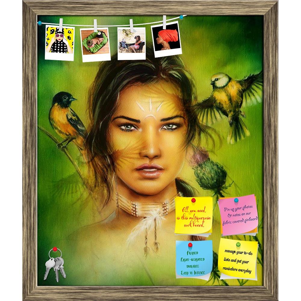 ArtzFolio Young Indian Woman Wearing A Big Feather Printed Bulletin Board Notice Pin Board Soft Board | Framed-Bulletin Boards Framed-AZSAO37435213BLB_FR_L-Image Code 5004379 Vishnu Image Folio Pvt Ltd, IC 5004379, ArtzFolio, Bulletin Boards Framed, Fantasy, Fine Art Reprint, young, indian, woman, wearing, a, big, feather, printed, bulletin, board, notice, pin, soft, framed, beautiful, painting, headdress, profile, portrait, structured, abstract, background, art, artist, artwork, picture, color, colorful, m