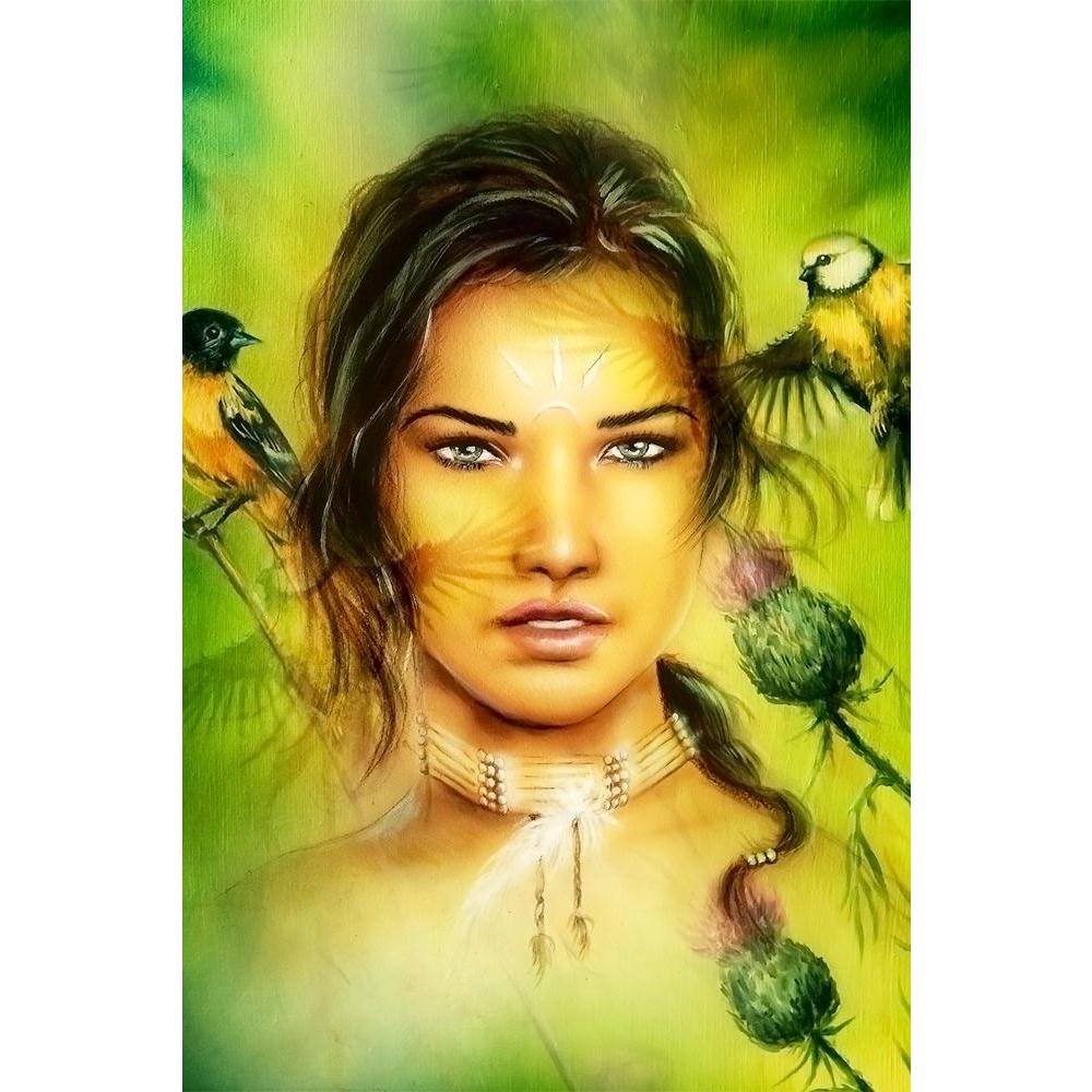 ArtzFolio Young Indian Woman Wearing A Big Feather Unframed Paper Poster-Paper Posters Unframed-AZART37435213POS_UN_L-Image Code 5004379 Vishnu Image Folio Pvt Ltd, IC 5004379, ArtzFolio, Paper Posters Unframed, Fantasy, Fine Art Reprint, young, indian, woman, wearing, a, big, feather, unframed, paper, poster, wall, large, size, for, living, room, home, decoration, framed, decor, posters, pitaara, box, modern, art, with, frame, bedroom, amazonbasics, door, drawing, small, decorative, office, reception, mult