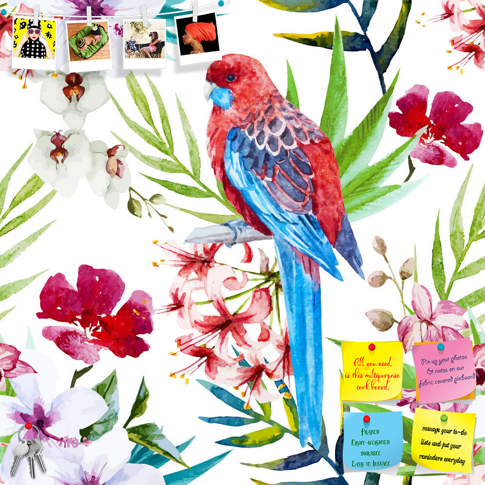 ArtzFolio Tropical Bird & Flowers Printed Bulletin Board Notice Pin Board Soft Board | Frameless-Bulletin Boards Frameless-AZSAO37744450BLB_FL_L-Image Code 5004410 Vishnu Image Folio Pvt Ltd, IC 5004410, ArtzFolio, Bulletin Boards Frameless, Birds, Floral, Digital Art, tropical, bird, flowers, printed, bulletin, board, notice, pin, soft, frameless, beautiful, vector, pattern, watercolor, pin up board, push pin board, extra large cork board, big pin board, notice board, small bulletin board, cork board, wall