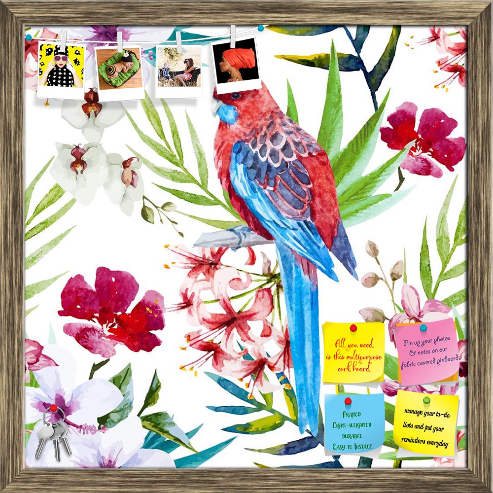 ArtzFolio Tropical Bird & Flowers Printed Bulletin Board Notice Pin Board Soft Board | Framed-Bulletin Boards Framed-AZSAO37744450BLB_FR_L-Image Code 5004410 Vishnu Image Folio Pvt Ltd, IC 5004410, ArtzFolio, Bulletin Boards Framed, Birds, Floral, Digital Art, tropical, bird, flowers, printed, bulletin, board, notice, pin, soft, framed, beautiful, vector, pattern, watercolor, pin up board, push pin board, extra large cork board, big pin board, notice board, small bulletin board, cork board, wall notice boar