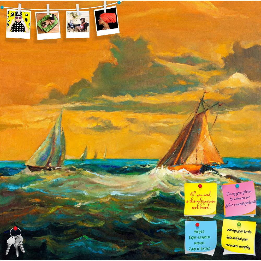ArtzFolio Artwork Of Sailboats & Sea Printed Bulletin Board Notice Pin Board Soft Board | Frameless-Bulletin Boards Frameless-AZSAO37791116BLB_FL_L-Image Code 5004416 Vishnu Image Folio Pvt Ltd, IC 5004416, ArtzFolio, Bulletin Boards Frameless, Abstract, Landscapes, Fine Art Reprint, artwork, of, sailboats, sea, printed, bulletin, board, notice, pin, soft, frameless, original, oil, painting, canvas.rich, golden, sunset, ocean.modern, impressionism, acrylic, art, artist, artistic, backdrop, background, beach