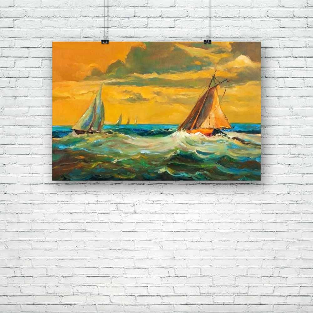 Sailboats & Sea Unframed Paper Poster-Paper Posters Unframed-POS_UN-IC 5004416 IC 5004416, Abstract Expressionism, Abstracts, Art and Paintings, Automobiles, Boats, Drawing, Illustrations, Impressionism, Landscapes, Modern Art, Nature, Nautical, Paintings, Scenic, Semi Abstract, Sketches, Sunsets, Transportation, Travel, Vehicles, Watercolour, sailboats, sea, unframed, paper, poster, oil, painting, abstract, acrylic, art, artist, artistic, artwork, backdrop, background, beach, blue, boat, bright, canvas, co