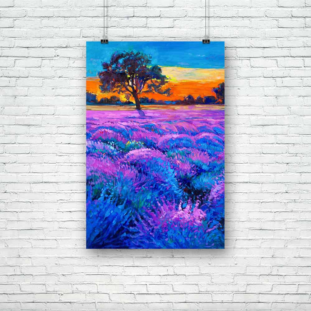 Lavender Fields D5 Unframed Paper Poster-Paper Posters Unframed-POS_UN-IC 5004417 IC 5004417, Abstract Expressionism, Abstracts, Art and Paintings, Botanical, Floral, Flowers, Illustrations, Impressionism, Japanese, Landscapes, Modern Art, Nature, Paintings, Rural, Scenic, Seasons, Semi Abstract, Signs, Signs and Symbols, Sunsets, lavender, fields, d5, unframed, paper, poster, abstract, acrylic, art, artistic, background, beautiful, blue, bright, brush, canvas, charming, color, colorful, cottage, countrysid