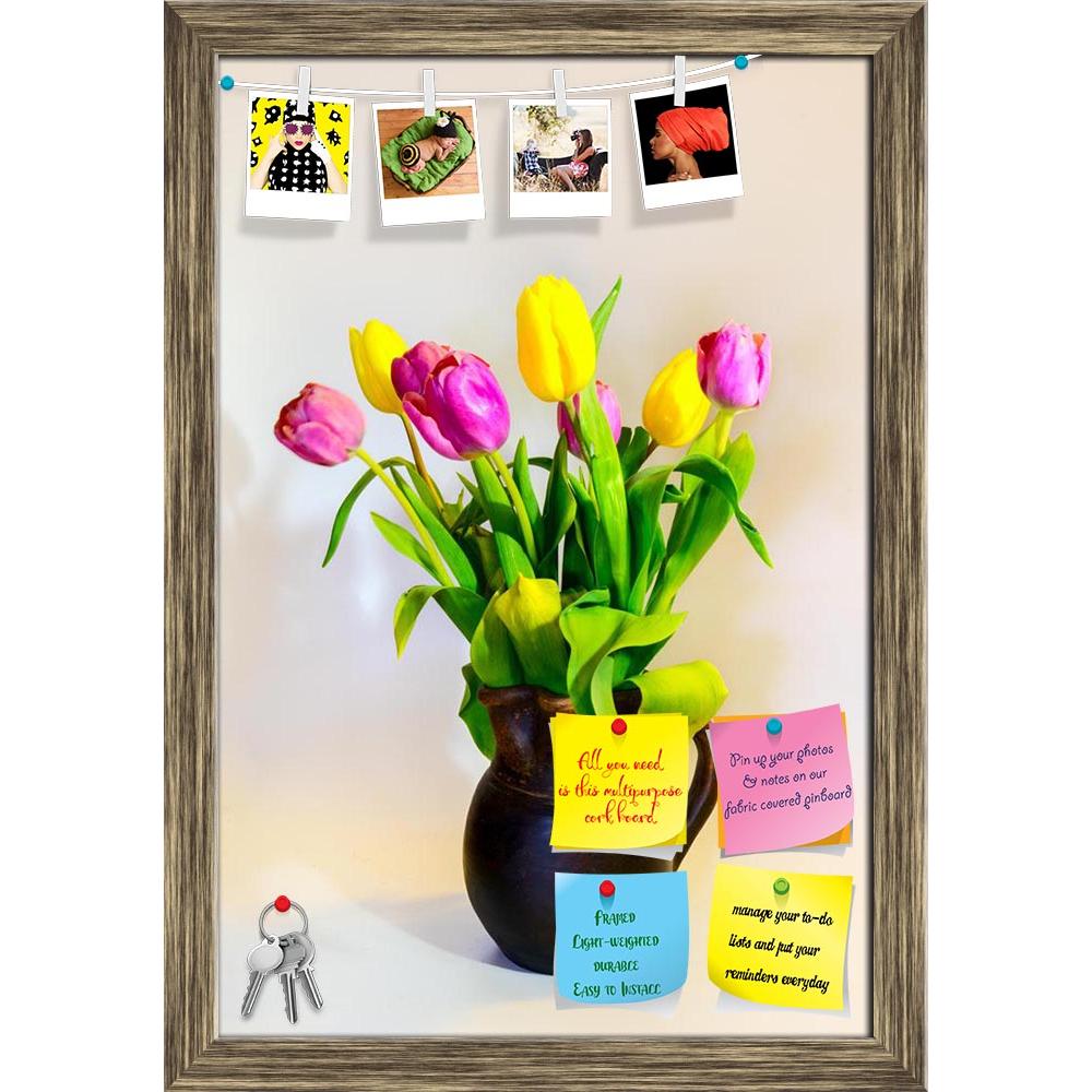ArtzFolio Violet & Yellow Tulips Printed Bulletin Board Notice Pin Board Soft Board | Framed-Bulletin Boards Framed-AZSAO37828650BLB_FR_L-Image Code 5004423 Vishnu Image Folio Pvt Ltd, IC 5004423, ArtzFolio, Bulletin Boards Framed, Floral, Photography, violet, yellow, tulips, printed, bulletin, board, notice, pin, soft, framed, bouquet, old, clay, pot, tulip, ceramic, flower, brown, viole, pin up board, push pin board, extra large cork board, big pin board, notice board, small bulletin board, cork board, wa
