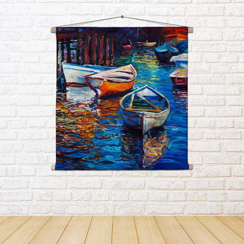 ArtzFolio Artwork Of Boats & Jetty D9 Fabric Painting Tapestry Scroll Art Hanging-Scroll Art-AZART37919398TAP_L-Image Code 5004431 Vishnu Image Folio Pvt Ltd, IC 5004431, ArtzFolio, Scroll Art, Abstract, Landscapes, Fine Art Reprint, artwork, of, boats, jetty, d9, fabric, painting, tapestry, scroll, art, hanging, original, oil, jettypier, canvas.rich, golden, sunset, ocean.modern, impressionism, acrylic, artist, artistic, backdrop, background, beach, blue, boat, bright, canvas, color, composition, creativit