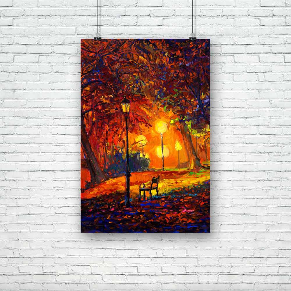 Autumn Park Lake & Bench Unframed Paper Poster-Paper Posters Unframed-POS_UN-IC 5004436 IC 5004436, Abstract Expressionism, Abstracts, Art and Paintings, Countries, Drawing, Illustrations, Impressionism, Landscapes, Modern Art, Nature, Paintings, Rural, Scenic, Seasons, Semi Abstract, Signs, Signs and Symbols, Sunsets, Watercolour, Wooden, autumn, park, lake, bench, unframed, paper, poster, oil, painting, art, paint, abstract, acrylic, artist, artistic, artwork, background, beautiful, beauty, blue, brush, c