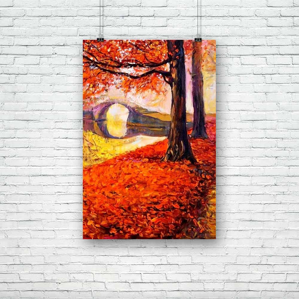 Autumn Park & Lake Unframed Paper Poster-Paper Posters Unframed-POS_UN-IC 5004438 IC 5004438, Abstract Expressionism, Abstracts, Art and Paintings, Countries, Drawing, Illustrations, Impressionism, Landscapes, Modern Art, Nature, Paintings, Rural, Scenic, Seasons, Semi Abstract, Signs, Signs and Symbols, Sunsets, Watercolour, Wooden, autumn, park, lake, unframed, paper, poster, oil, painting, abstract, acrylic, art, artist, artistic, artwork, background, beautiful, beauty, blue, brush, canvas, color, colorf