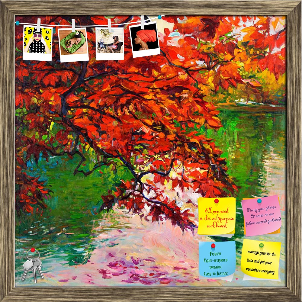 ArtzFolio Artwork Of Autumn Forest & Lake Printed Bulletin Board Notice Pin Board Soft Board | Framed-Bulletin Boards Framed-AZSAO37929135BLB_FR_L-Image Code 5004443 Vishnu Image Folio Pvt Ltd, IC 5004443, ArtzFolio, Bulletin Boards Framed, Abstract, Landscapes, Fine Art Reprint, artwork, of, autumn, forest, lake, printed, bulletin, board, notice, pin, soft, framed, original, oil, painting, showing, beautiful, fores, canvas, modern, impressionism, park, nature, landscape, river, art, background, tree, seaso