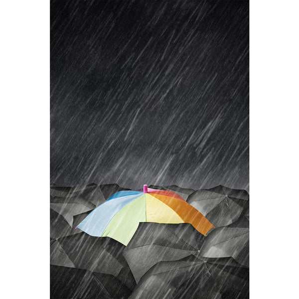 Umbrella Photo D5 Unframed Paper Poster-Paper Posters Unframed-POS_UN-IC 5004447 IC 5004447, Black, Black and White, Business, Conceptual, Seasons, umbrella, photo, d5, unframed, paper, wall, poster, accessory, autumn, clouds, color, colorful, concept, cover, creative, creativity, crowd, dark, difference, different, freedom, idea, leader, leadership, light, mainstream, many, mass, multicolored, open, out, positive, protection, protective, rain, rainbow, safety, season, selling, shelter, sky, stand, storm, t