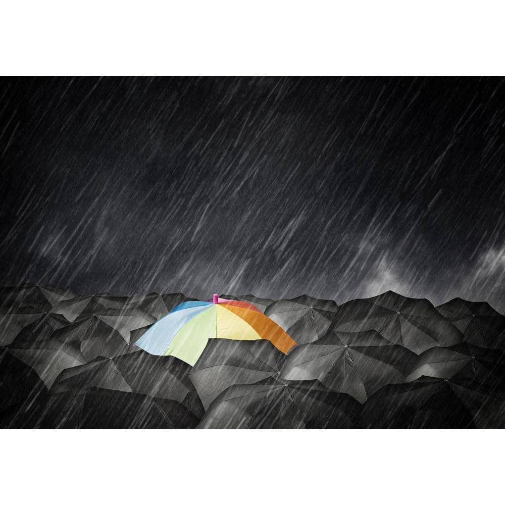 Umbrella Photo Canvas Painting Synthetic Frame-Paintings MDF Framing-AFF_FR-IC 5004447 IC 5004447, Black, Black and White, Business, Conceptual, Seasons, umbrella, photo, canvas, painting, synthetic, frame, accessory, autumn, clouds, color, colorful, concept, cover, creative, creativity, crowd, dark, difference, different, freedom, idea, leader, leadership, light, mainstream, many, mass, multicolored, open, out, positive, protection, protective, rain, rainbow, safety, season, selling, shelter, sky, stand, s