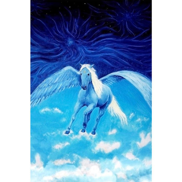 White Pegasus Horse High Up In The Skies Unframed Paper Poster-Paper Posters Unframed-POS_UN-IC 5004451 IC 5004451, Animals, Art and Paintings, Black and White, Drawing, Illustrations, Individuals, Paintings, Patterns, Portraits, Signs, Signs and Symbols, Space, White, pegasus, horse, high, up, in, the, skies, unframed, paper, wall, poster, animal, art, artistic, background, beautiful, beauty, canvas, clouds, colorful, colour, concept, creative, decor, decoration, design, detail, fly, flying, illustration, 