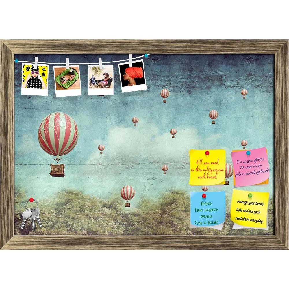 ArtzFolio Hot Air Balloons Flying Over A Forest Printed Bulletin Board Notice Pin Board Soft Board | Framed-Bulletin Boards Framed-AZSAO38210034BLB_FR_L-Image Code 5004463 Vishnu Image Folio Pvt Ltd, IC 5004463, ArtzFolio, Bulletin Boards Framed, Conceptual, Vintage, Digital Art, hot, air, balloons, flying, over, a, forest, printed, bulletin, board, notice, pin, soft, framed, many, balloon, sky, cloud, tree, unique, uniqueness, colorful, horizontal, composition, collage, texture, effect, illustrative, art, 