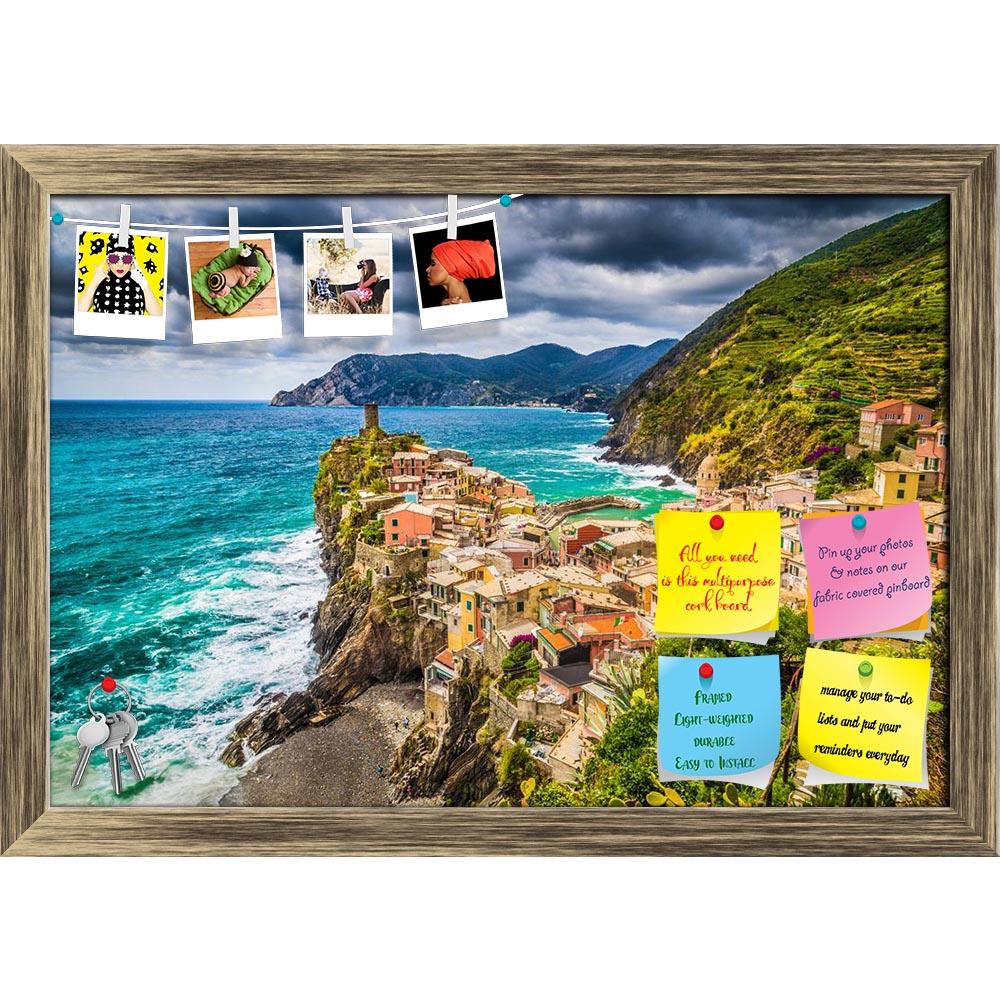 ArtzFolio Beautiful Fisherman Village Of Cinque Terre, Italy Printed Bulletin Board Notice Pin Board Soft Board | Framed-Bulletin Boards Framed-AZSAO38388223BLB_FR_L-Image Code 5004475 Vishnu Image Folio Pvt Ltd, IC 5004475, ArtzFolio, Bulletin Boards Framed, Places, Photography, beautiful, fisherman, village, of, cinque, terre, italy, printed, bulletin, board, notice, pin, soft, framed, view, vernazza, one, five, famous, villages, dramatic, cloudscape, sunset, liguria, beach, blue, boats, cliffs, clouds, c