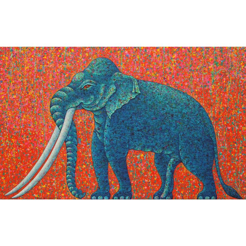 Blue Elephant Canvas Painting Synthetic Frame-Paintings MDF Framing-AFF_FR-IC 5004481 IC 5004481, Animals, Art and Paintings, Asian, Nature, Paintings, Scenic, Wildlife, blue, elephant, canvas, painting, synthetic, frame, acrylic, animal, art, asia, beautyful, big, eye, body, colourful, original, power, red, strong, texture, thai, tradition, artzfolio, wall decor for living room, wall frames for living room, frames for living room, wall art, canvas painting, wall frame, scenery, panting, paintings for livin