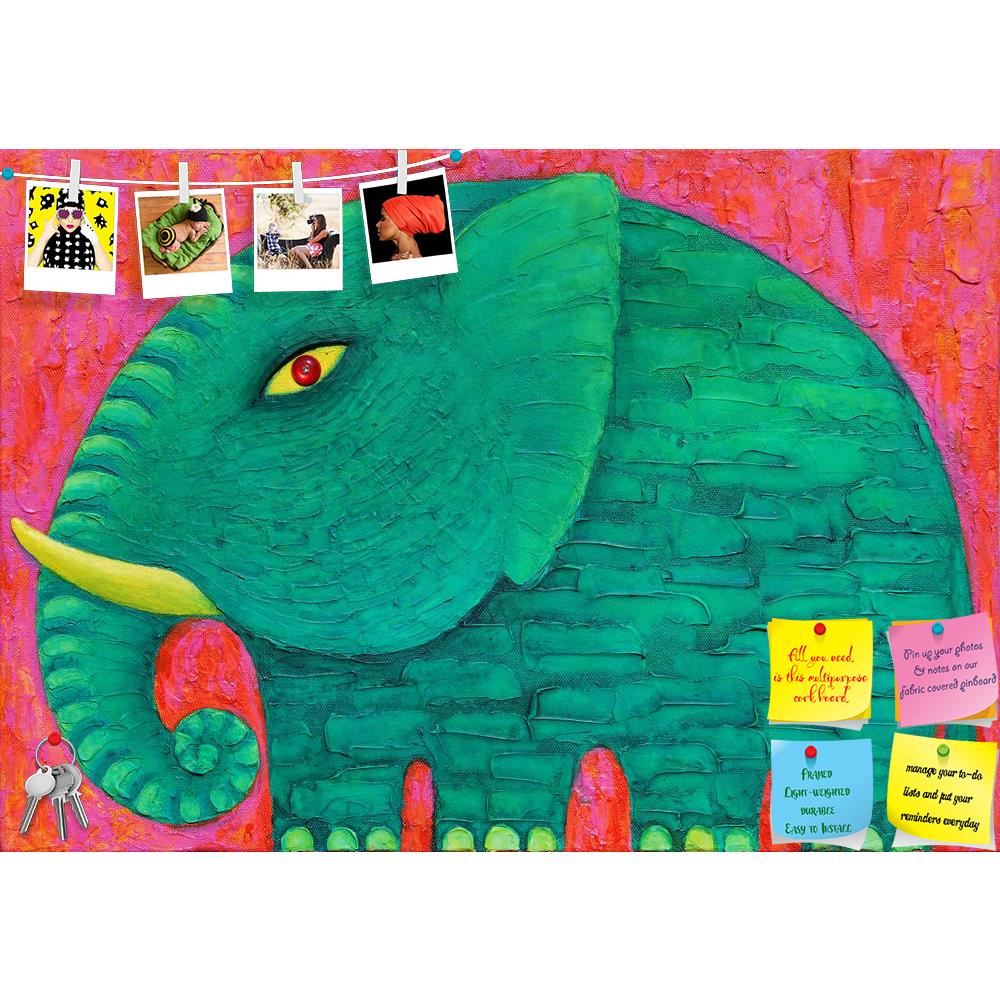 ArtzFolio Green Elephant Printed Bulletin Board Notice Pin Board Soft Board | Frameless-Bulletin Boards Frameless-AZSAO38492264BLB_FL_L-Image Code 5004486 Vishnu Image Folio Pvt Ltd, IC 5004486, ArtzFolio, Bulletin Boards Frameless, Animals, Kids, Fine Art Reprint, green, elephant, printed, bulletin, board, notice, pin, soft, frameless, red, background, original, acrylic, painting, canvas, animal, power, strong, beautyful, asia, fineart, texture, body, art, wildlife, semi-abstract, blue, eye, colourful, nat