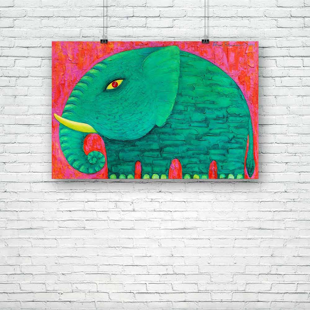 Green Elephant Unframed Paper Poster-Paper Posters Unframed-POS_UN-IC 5004486 IC 5004486, Animals, Art and Paintings, Asian, Nature, Paintings, Scenic, Wildlife, green, elephant, unframed, paper, poster, acrylic, animal, art, asia, beautyful, big, blue, eye, body, canvas, colourful, original, painting, power, red, strong, texture, artzfolio, posters, wall posters, posters for room, posters for room decoration, office poster, door poster, baby poster, motivational posters, posters for room boys, quotes, post