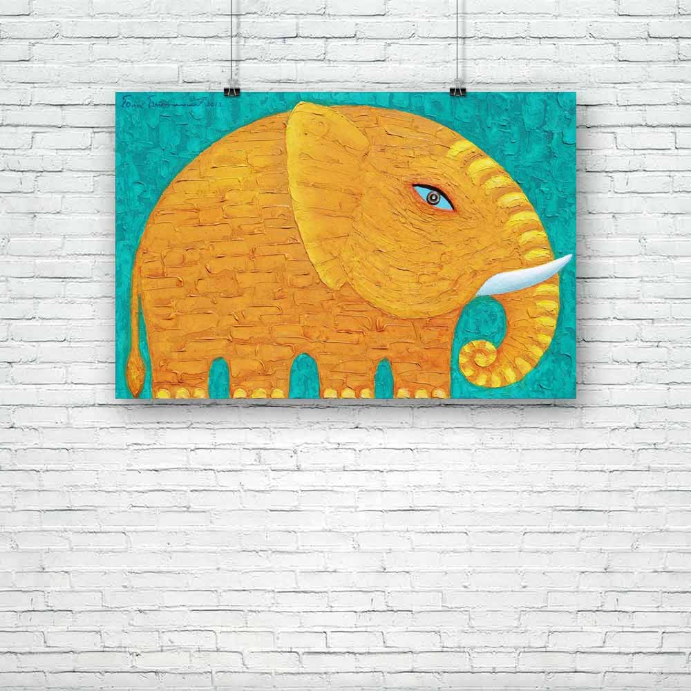 Yellow Elephant Unframed Paper Poster-Paper Posters Unframed-POS_UN-IC 5004488 IC 5004488, Animals, Art and Paintings, Asian, Nature, Paintings, Scenic, Wildlife, yellow, elephant, unframed, paper, poster, acrylic, animal, art, asia, beautyful, big, blue, eye, body, canvas, colourful, original, painting, power, strong, texture, artzfolio, posters, wall posters, posters for room, posters for room decoration, office poster, door poster, baby poster, motivational posters, posters for room boys, quotes, poster 